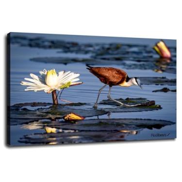 Imagem de Lilies Impressão em tela Almog Beak Poster arte de parede para casa 1 peça decorações com moldura 30.5 cm x 20.3 cm