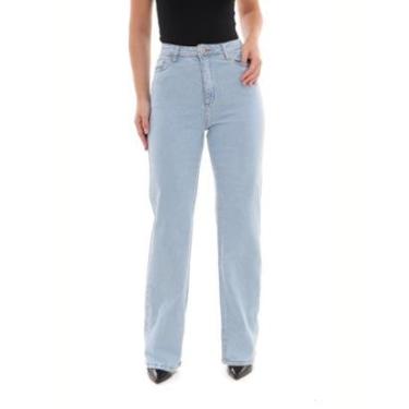 Imagem de CALÇA JEANS WIDE LEG FEMININA CINTURA ALTA BÁSICA COM ELASTANO 28000 42 VINTAGE UNICA-Feminino