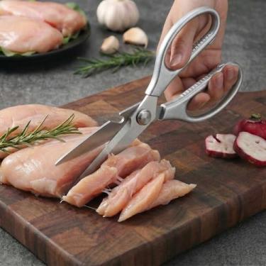 Imagem de Tesouras de cozinha, tesouras de carne ultra afiadas para todos os fins, tesouras de cozinha resistentes, podem ser lavadas na lava-louças, tesouras de cozinha de aço inoxidável para alimentos, ossos