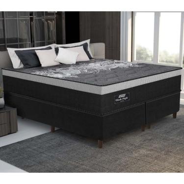 Imagem de Cama Box Conjugado King Com Colchão 193x72x203 Black Night Gazin Cr35354 Preto Cinza