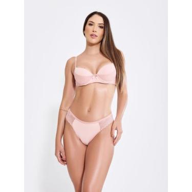 Imagem de Conjunto lingerie canelado sexy com bojo e renda - ALTIÊ INTIMATE, Rom