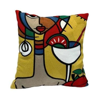 Imagem de Capa De Almofada Decorativa Abstrata Impressa Em 3D Picasso Para Sofá,