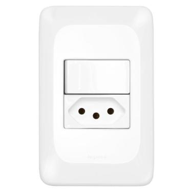Imagem de Interruptor Paralelo +tomada 2p+t 10 Ampères Lgx203 Pial Interruptor Paralelo +tomada 2p+t 10a P