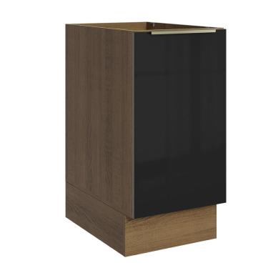 Imagem de Balcão De Cozinha 40 Cm 1 Porta (sem Tampo) Rustic/preto Lux Madesa Rustic/preto