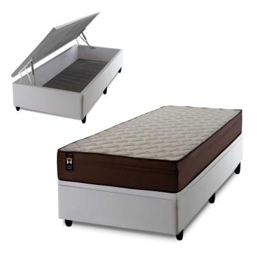 Imagem de Cama Box Baú Atlanta 96x203 Branco Espuma D45 King House