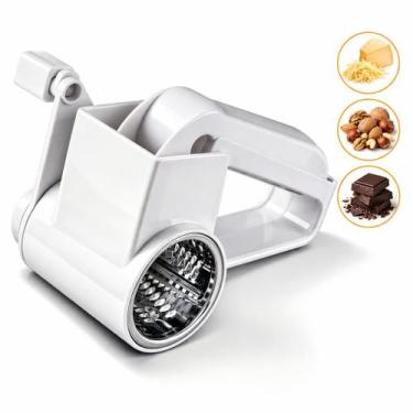 Imagem de Ralador De Queijo Giratório Manual Inox Com Manivela Multifuncional Co