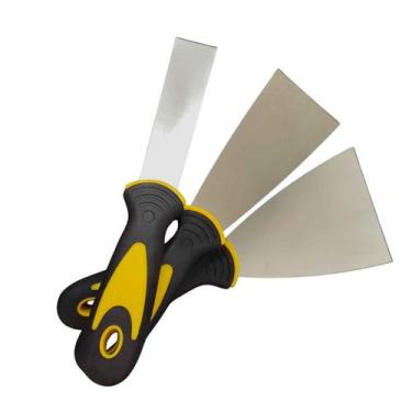 Imagem de Kit Espátula de Aço Polido Profissional Multiuso Para Massa Gesso e Ou