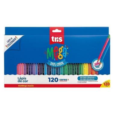 Imagem de LÁPIS DE COR MEGA SOFT COLOR 120 CORES 90 LÁPIS DE COR TRIS Azul