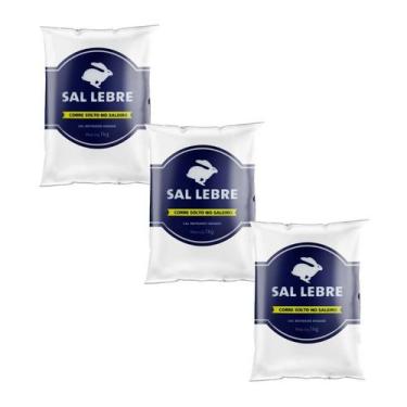 Imagem de Sal Marinho Refinado Lebre 1kg Kit com 3 Unidades