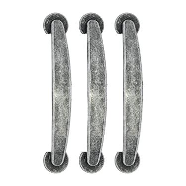 Imagem de 2 Puxadores Para Móveis Colonial Alça Rústico Rose Gold 96mm (Prata Envelhecido)