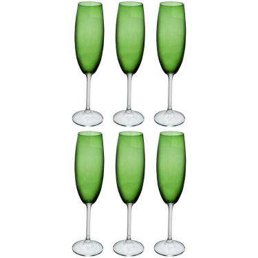 Imagem de Conjunto de Taças para Champanhe Bohemia 57938 220ml Verde - 6 Peças