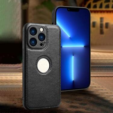 Imagem de Capa de couro de luxo para iPhone 14 13 12 11 Pro MAX XS XR 7 8 6S Plus Silicone Full Back Cover, preta, para iPhone11Pro