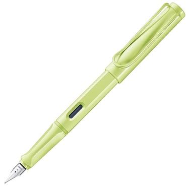 Imagem de Lamy Caneta-tinteiro safari springgreen com aderência ergonômica e ponta de aço polido na largura da linha F - plástico ASA robusto - inclui cartucho de tinta T 10 azul - usuários destros