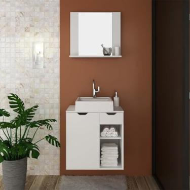 Imagem de Conjunto para Banheiro Completo Gabinete Cuba Espelho Branco