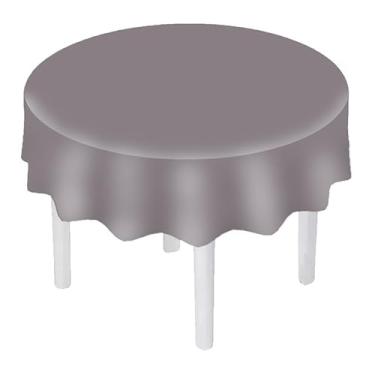 Imagem de Toalha de Mesa de TNT Redonda - 3 uni cor CINZA CLARO 1,35 Diâmetro