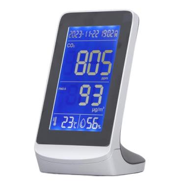 Imagem de Monitor de Qualidade do Ar Display Digital CO2 PM1.0 2.5 10 Detector de Umidade de Temperatura Com Baixo Aviso de Bateria Testador de Qualidade do Ar Portátil Portátil