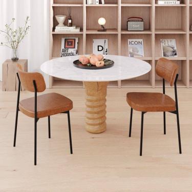 Imagem de Kit com 6 Cadeiras para Sala de Jantar Mona Yescasa Areia Corriente/Caramelo