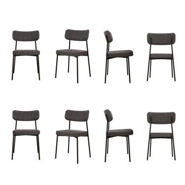 Imagem de Kit com 8 Cadeiras para Sala de Jantar Mona Yescasa Grafite Corriente