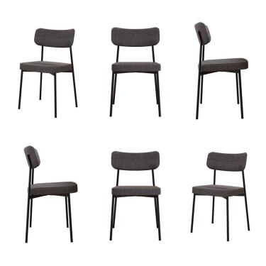 Imagem de Kit com 6 Cadeiras para Sala de Jantar Mona Yescasa Grafite