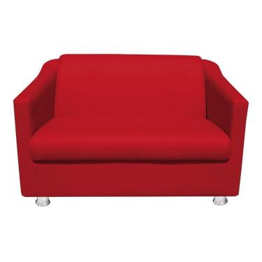 Imagem de Namoradeira Tilla Decorativa 2 Lugares Corino Vermelho