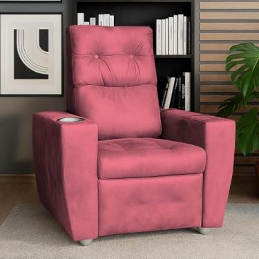 Imagem de Poltrona Idoso Reclinável 3 Posições Magazine Rosa