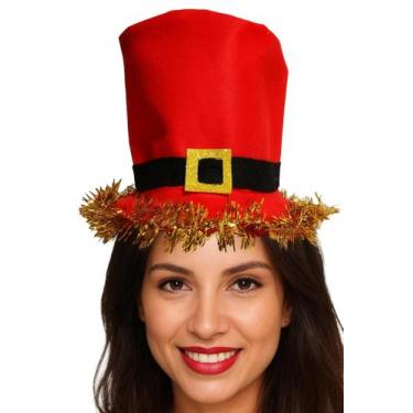 Imagem de Chapéu Cartola Natal Feltro E Detalhes Brilhantes Elegante - Usina de 