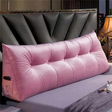 Imagem de Travesseiro de leitura, grande, triangular, cabeceira, apoio de posicionamento do encosto, almofada de cunha para dormitório, sofá-cama, cama de solteiro com capa removível