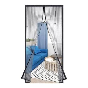 Imagem de Tela Mosquiteira Magnética para Porta 2,10x0,90m Preta Fechamento Automático com Ímã Mantém Insetos Fora e Permite Fluxo de Ar Instalação Fácil com Tachinhas e Fita Dupla Face (2)