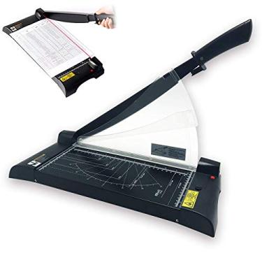 Imagem de 3FLQOOPP Cortador de papel A3/A4 Guilhotina com trava de lâmina de segurança, capacidade para 10 folhas, cortador de papel guilhotina de grau comercial para escritório, casa, escola (A3)