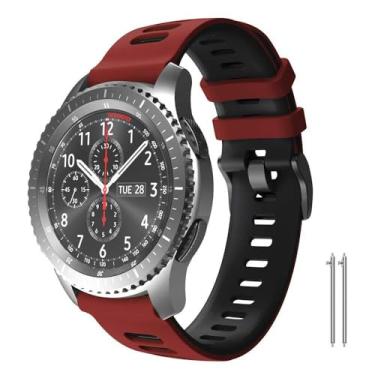 Imagem de ANZOAT Para Gear S3 Frontier/Classic Galaxy Watch de 46 mm, pulseira de substituição de silicone macio de 22 mm para Gear S3 Frontier/S3 Classic/Galaxy Watch 3 de 45 mm/Ticwatch Pro S2/E2