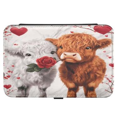 Imagem de Burbuja Caixa de joias de viagem de vacas para dia dos namorados, presente para mulheres e meninas, estojo de joias portátil de couro PU organizador para brincos, anéis, colares e pulseiras