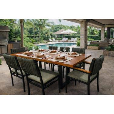 Imagem de Conjunto externo náutica 8 cadeiras Elegance Solare-verde pt