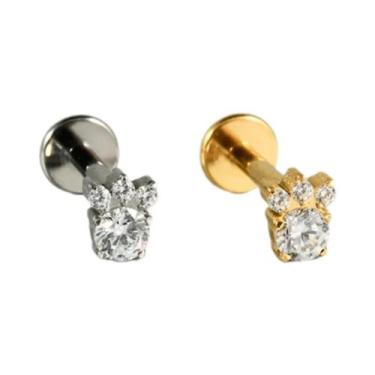 Imagem de Brincos De Titânio Puro 16G Com Zircônia Cúbica Em Formato De Cobra Pa