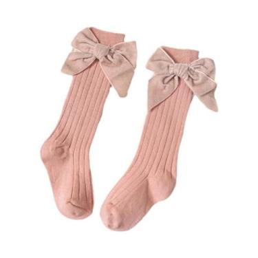 Imagem de Meias Altas Vermelhas Brilhantes Para Bebês Meninas Outono Inverno Com