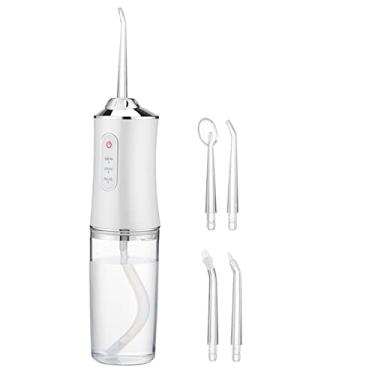 Imagem de Superper irrigador dental 1 conjunto pulverizador de água dental portátil IPX7 bico fino seguro limpeza oral, água Oral Fio Dental Branco