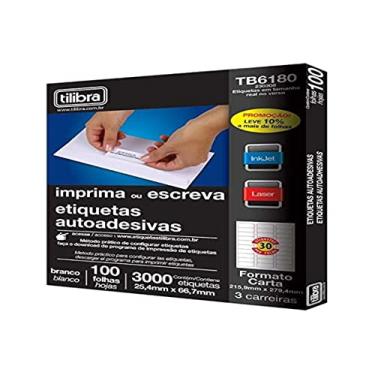 Imagem de Etiqueta Adesiva Inkjet/Laser Carta, Tilibra, 230316, TB6181, 25.4x 101.6 mm, 2000 Unidades