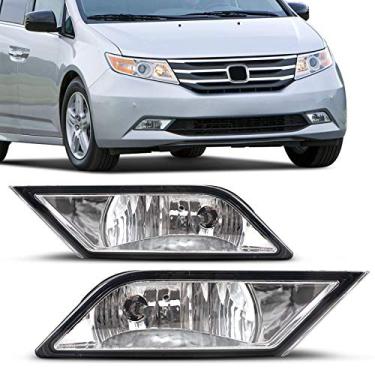 Imagem de DLAA Faróis de neblina compatíveis com HONDA ODYSSEY 2011 2012 2013 conjunto de lâmpadas de neblina substituição lente transparente estilo original H11-12V55W