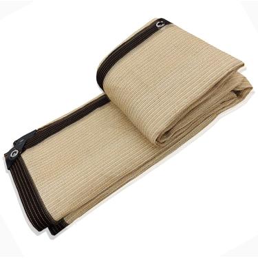 Imagem de Tecido protetor solar para sombreamento de estufa, tecido permeável retangular HDPE bege com ilhós, protetor solar 90% e resistente a UV para pérgula, bege, 3x3m/9,8x9,8 pés
