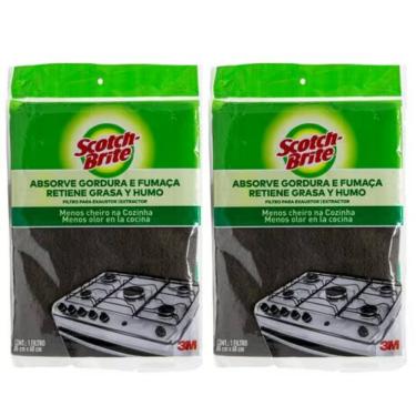 Imagem de Kit 2 Filtro Para Coifa Exaustor Depurador 3M scotch Brite