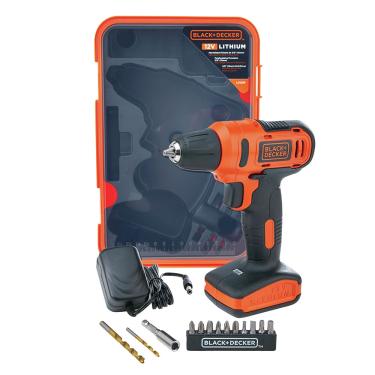 Imagem de Furadeira Parafusadeira 3/8 Vvr 13 Peças e Caixa Black + Decker 12V Bivolt - LD12SP