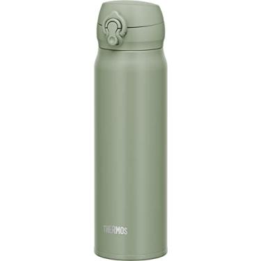 Imagem de Thermos JNL-606 SMKKI Caneca portátil isolada a vácuo, 600 ml, cáqui defumado, fácil de limpar, tipo leve, abertura com um toque, garrafa de aço inoxidável, quente e frio