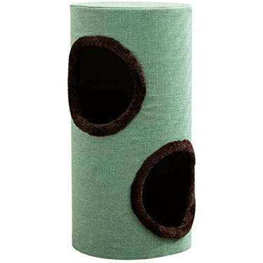 Imagem de Poste arranhador de árvore de gato torre gato arranhar árvore gato linho gato árvore buraco canal gato animal de estimação gato brinquedo gato quadro escalada gato ninho gato plataforma salto gato