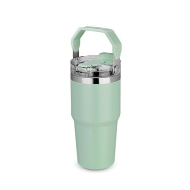 Imagem de Garrafa Térmica em Aço Inox 700ml com Parede Dupla a Vácuo, Alça de Transporte e Tampa com Vedação em Silicone – Mantém Quente e Frio por Horas (Verde)