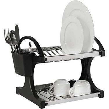 Imagem de Escorredor 16 Pratos Suprema, 51 x 27,5 x 29 cm, Preto, Brinox