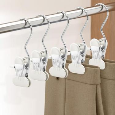 Imagem de POZEAN Cabides de leggings mais largos para armário, pacote com 20, cabides de metal com clipes, saia antiderrapante, gancho para jeans, organizador de armário empilhável, branco que economiza espaço