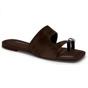 Imagem de Sandália Dakota Feminina Rasteira Pedrarias Conforto Y9932, 37, Cacau 