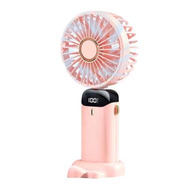 Imagem de Ventilador Portátil com Bateria Mini Ventilador Dobrável de Mesa USB 5 Velocidades, Ventilador para Notebook e Escritório Incluir Cor(Rosa)