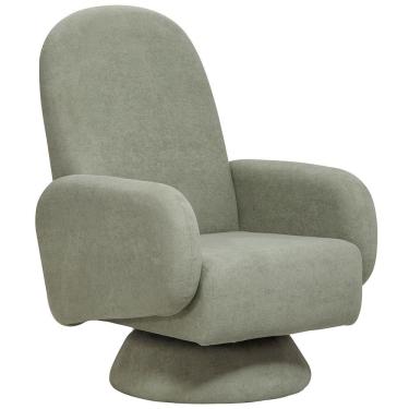 Imagem de Poltrona De Amamentação Com Balanço Giratória Cone Dolce D02 Bouclê Verde Oliva C-199 - Lyam Decor