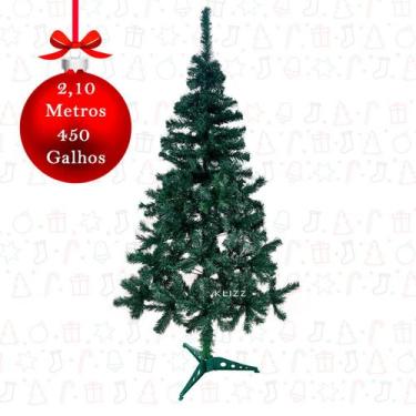 Imagem de Arvore de Natal 2,10 metros 450 Galhos Cheia Pinheiro Verde - KLIZZ
