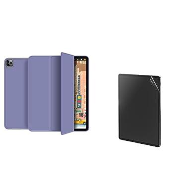 Imagem de Kit Capa + Película Paperlike p iPad Pro 11 (1ª 2ª 3ª 4ª Ger) - Capa Protetora Anti Impacto Slim Fundo Colorido Espaço p Apple Pencil Caneta Stylus + Película Fosca p iPad com sensação de papel